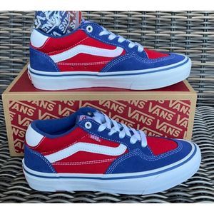 red white and blue vans sneakers